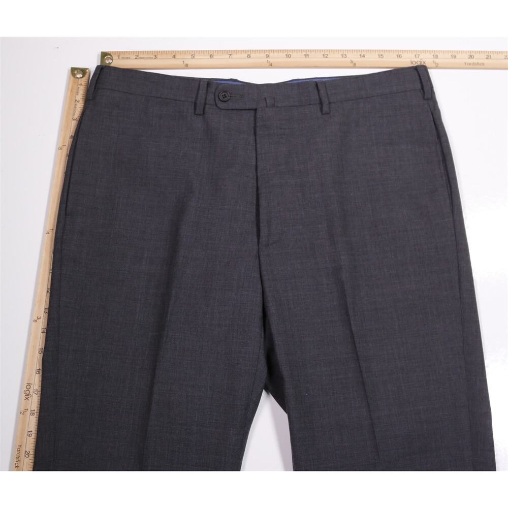 Sid Mashburn Solid Gray Flat Front Wool Dress Pan… - image 4